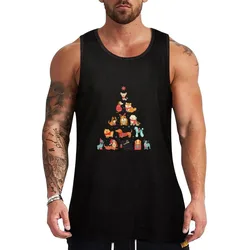 Collection of Christmas dogs, Tank Top Simple Tank Top Basic Regular Fit Casual Undershirt