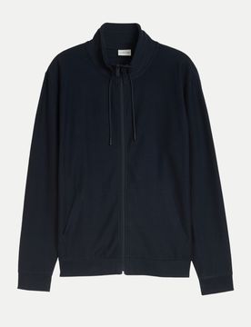Sweatshirtjacke mit Stehkragen Blau 3XL