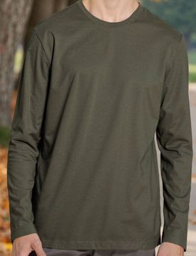 Maglietta a maniche lunghe in cotone - khaki