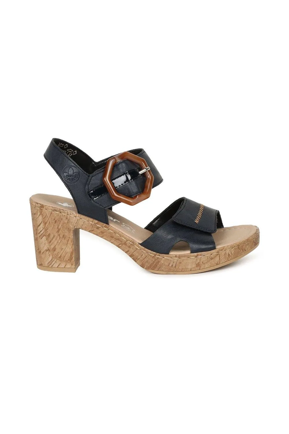 Vital' Heeled Sandals - Navy - Size: 7.5 - Rieker - FashionsVida