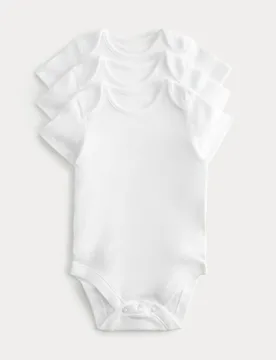 Pack DreamSkin® Short Sleeve Bodysuit (5lbs-3 Yrs) White unisex - M&S - FashionsVida