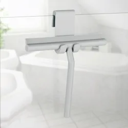 Badezimmerwischer Silikon Mola Grau, Edelstahl ummantelt mit Silikon