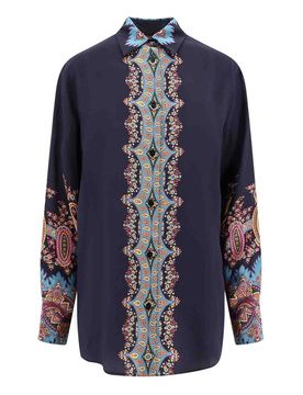 Camicia In Seta Con Stampa Floreale