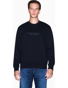 Sudadera de hombre con logo a tono cuello redondo - Armani Exchange - FashionsVida