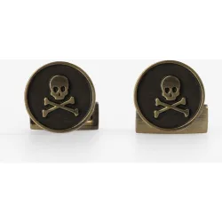 Gemelos con calavera grabada