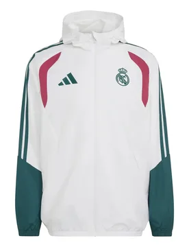 Wasserdichte All Weather Real Madrid Jacke Tiro 2026/27 - Blanc - male - Size: L - Adidas - FashionsVida