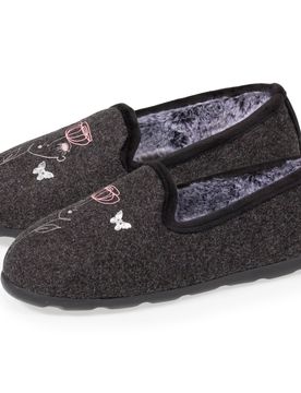 Chausson slippers Gris dessin gris chiné 38