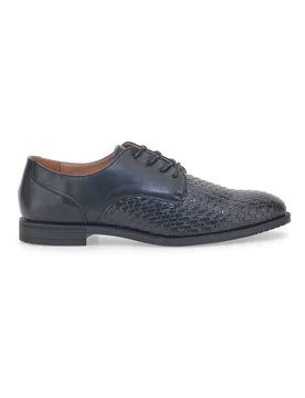 Scarpe Stringate Nere con Trama Intrecciata 16811610 40 - JOHES LAND - FashionsVida