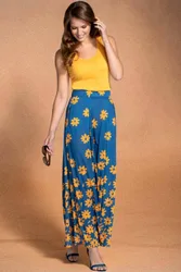 Box Pleat Maxi Skirt - Blue - Size: 18