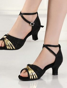 Zapatos de baile latino para mujer, sandalias de baile negras, salsa de actuación, zapatos de baile de salón, zapatos de baile de fiesta, adecuados