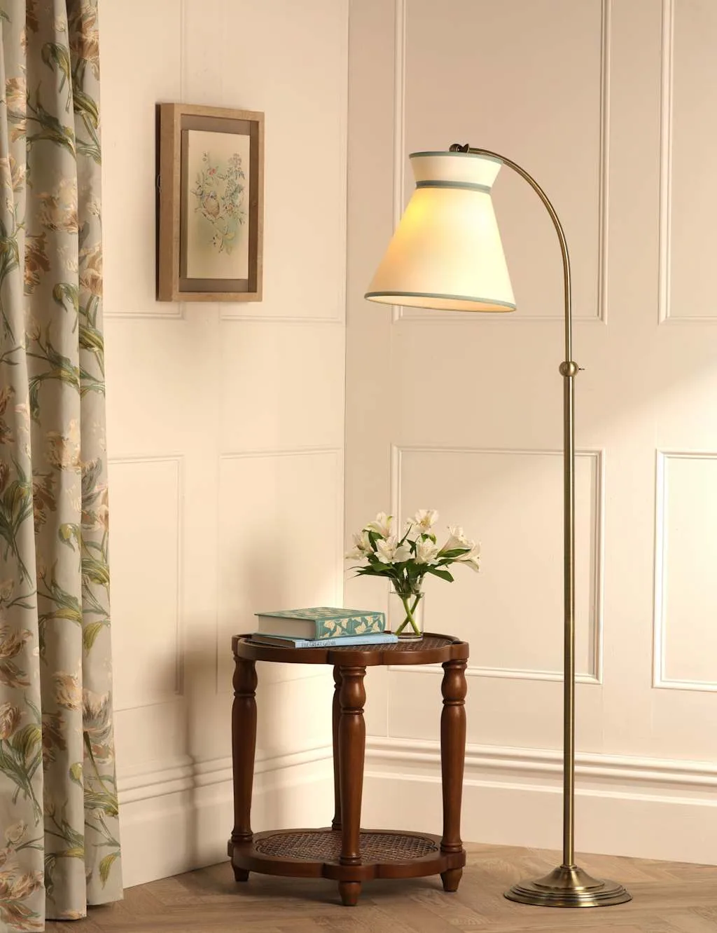 Dearham Adjustable Floor Lamp Antique Brass - Laura Ashley - FashionsVida