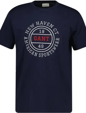 Camiseta de hombre de manga corta y grafico frontal tallas grandes - Gant - FashionsVida