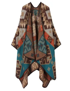 Poncho Spring and Autumn European and American retro shawl travel outfit big cloak ethnic style imitation cashmere shawl Cape P1 - Aliexpress - FashionsVida