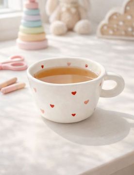 Tazza con cuori - rosa pastello