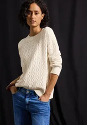 Kuscheliger Strukturpullover female Beige