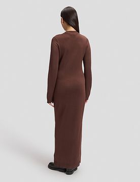 Regular Knitted Maxi Dress Shaved Chocolate Größe S female