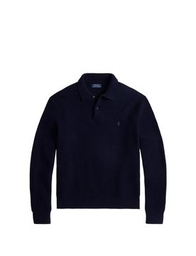 Polo Pull col polo côtelé en laine et coton