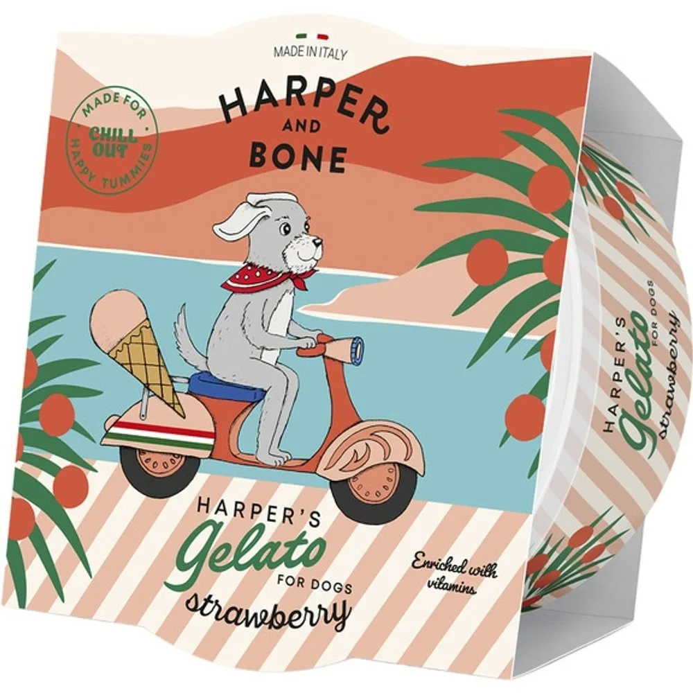 Snack helado para perros sabor fresa Harper&Bone 40 g - Harper and Bone - FashionsVida