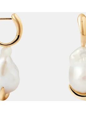 Pendientes de aro The Moment con perla barroca - PDPAOLA - FashionsVida