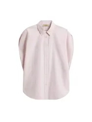 Gilet donna - cotton poplin blouse pale lilac - lilla