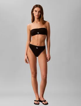 Graphic Monogram Bandeau Bikini Top Black female - Calvin Klein - FashionsVida