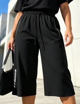 Pantalones estampados de moda para mujer, ligeros y transpirables, con bolsillos con cremallera, adecuados para estilo callejero, ir al trabajo, activ - Shein - FashionsVida