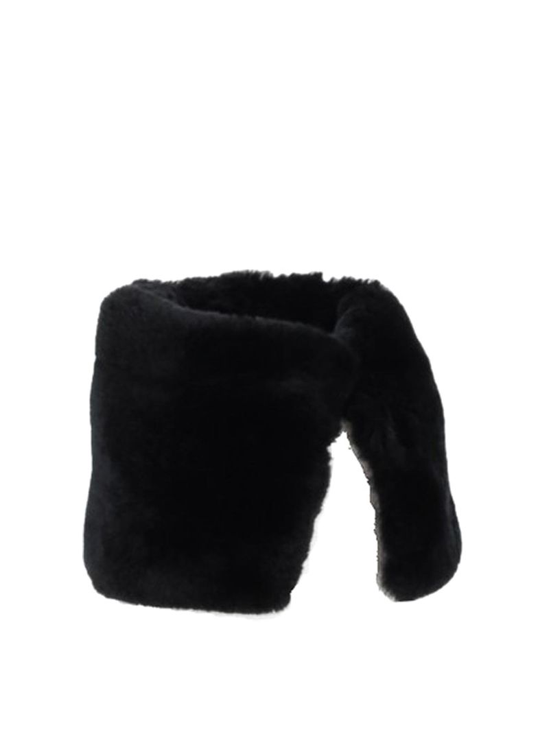 Antipast Muffler di pelliccia Nero