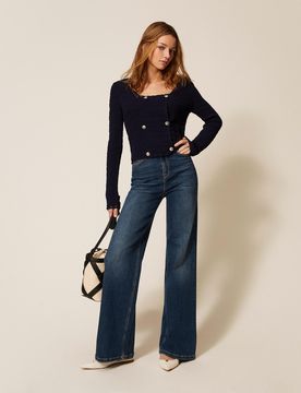 Blouson en maille avec crochet