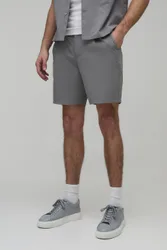 Herren Slim Fit Technische Shorts Mittlerer Länge Grey Größe XS