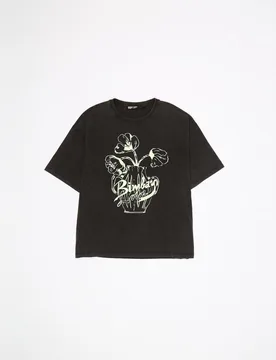 Camiseta de mujer logo relieve flores - Bimba y Lola - FashionsVida