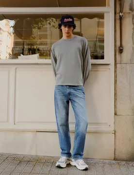 Jean Straight Fit 38 Bleu - Bershka - FashionsVida