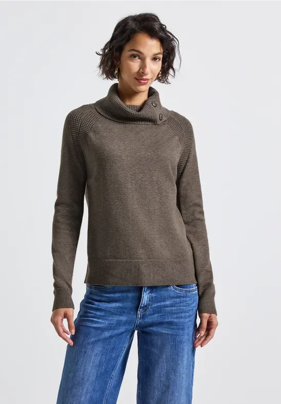 Pullover mit Stehkragen female Braun - Street One - FashionsVida