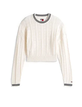Tommy Jeans Pullover blanc XS - Tommy Jeans - FashionsVida