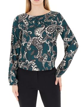 Blusa girocollo PETROLIO L