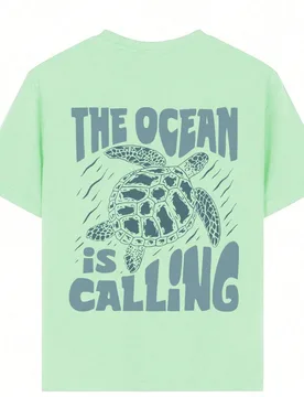 Camiseta de manga corta con cuello redondo y estampado de tortuga y letras, top casual de verano para adolescentes - Shein - FashionsVida
