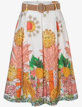 Jungle Print Poplin Skirt female