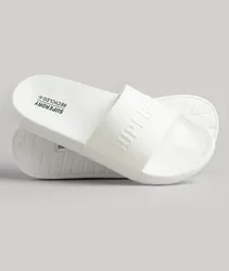 Superdry Herren Code Logo Badesandalen Weiß - Größe: S