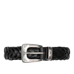 Cintura Uomo John Cuoio Intrecciato Black