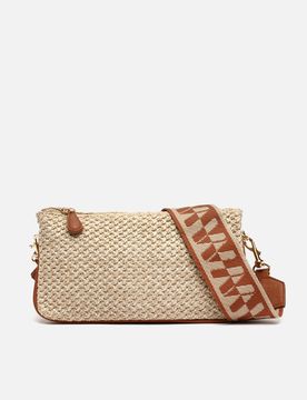 Raleni raffia-effect crossbody bag