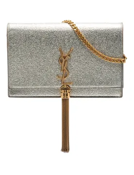 Small Metallic Kate Tassel Wallet On Chain - Saint Laurent - FashionsVida