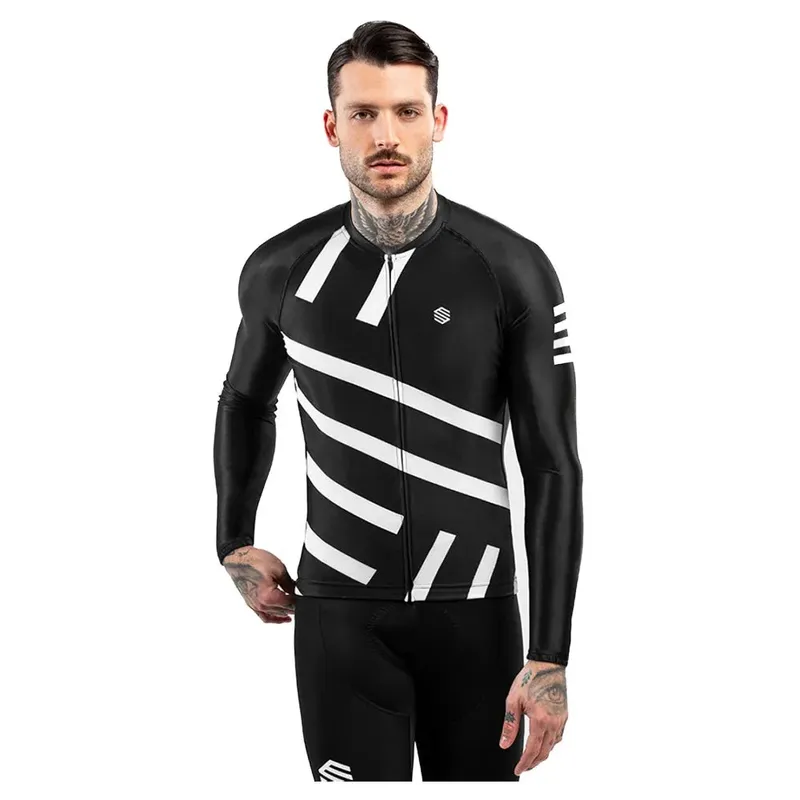 Maglia A Maniche Lunghe M2 Leader Black / White