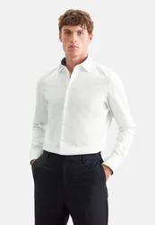 Slim Business Hemd Uni Weiß 43