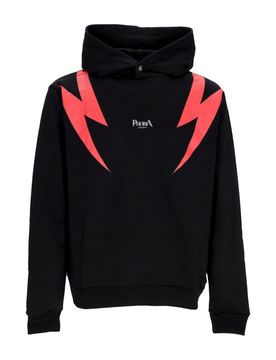 Felpa Leggera Cappuccio Uomo Screaming Skulls Print Hoodie Black/red