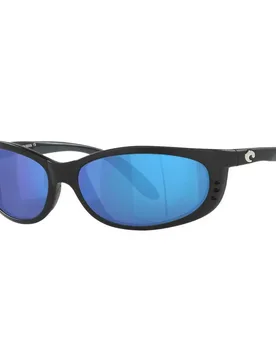 Fathom Mirrored Polarized Sunglasses Matte Black Blue Mirror 580G/CAT3 Women - Costa - FashionsVida