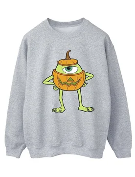 Women's Mike Pumpkin Halloween Sweatshirt in Grey Size: Medium - Grey - Size: M - Disney - FashionsVida