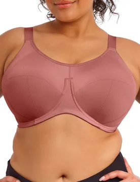 Womens Energise Full Cup Side Support Sports Bra - Pink Polyamide - Size 36g - Elomi - FashionsVida