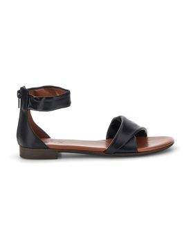 Sandali neri in pelle con fascia e cinturino 225675 38