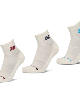 Ankle 3 Pack Unisex Socks - White - Size 8.5-10 - Cotton - White - Size: 8.5-10 - New Balance - FashionsVida