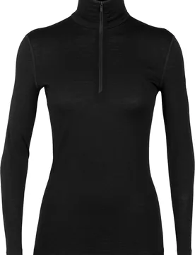 Première couche en laine de mérinos - W Merino 200 Oasis LS Half Zip Black en Laine - Taille L - Noir - Icebreaker - FashionsVida
