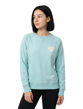 Sweat-shirt Crew Heart Dot Check Sea Blue S